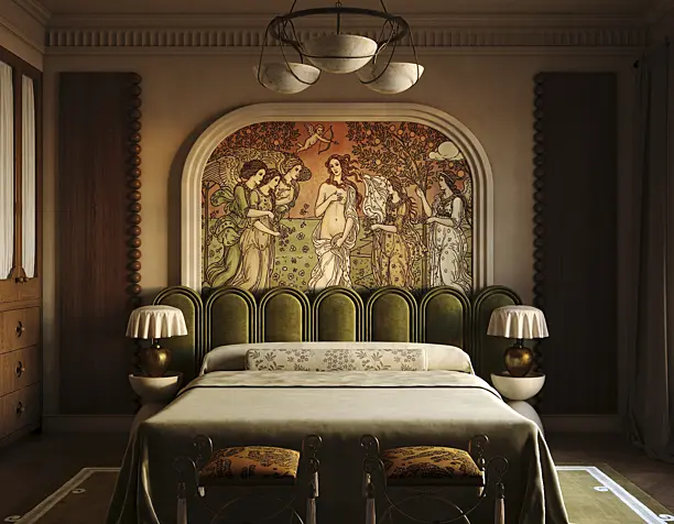 Bedroom in autumn colors
