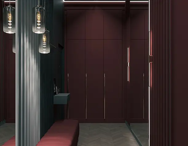 BURGUNDY & GRAPHITE — Architectural Entrance Concept