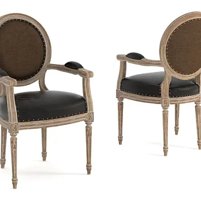 Vintage louis round armchair 8827-1106