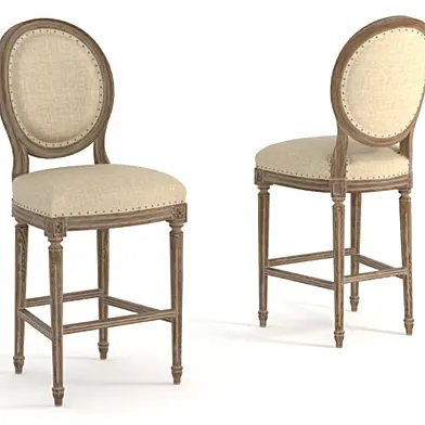 Vintage louis round high bar stool 8828-2004-1