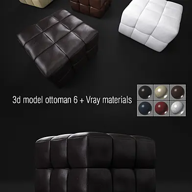 пуф + 6 V-ray материалов