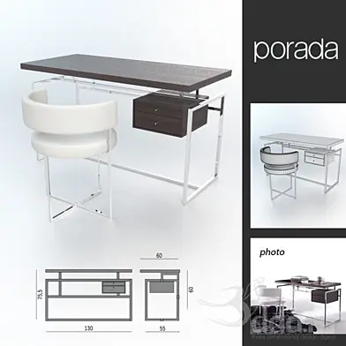 Papiro desk and Sirio Sedia chair
