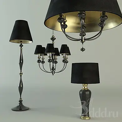 Golden lamps set