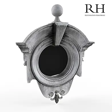 European Zinc Dormer Mirror Fleur-de-Lis