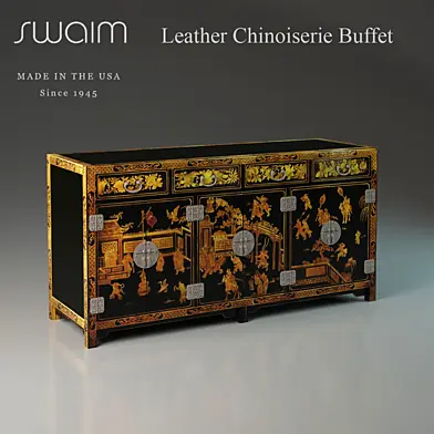 Swaim F958 (Leather Chinoiserie Buffet)