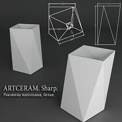 ARTCERAM. Sharp. Раковина напольная, белая