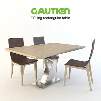 "Y" leg rectangular table