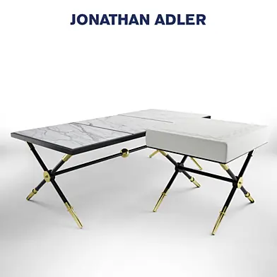 Табурет Rider Bench и коктейльный стол Rider Cocktail Table Jonatan Adler