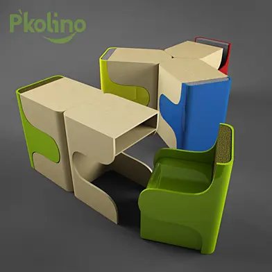 P'kolino Klick Desk & Chair Set Red