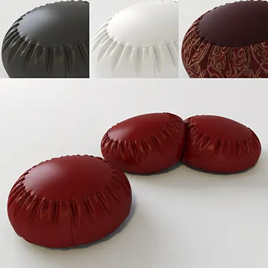 Leather poufs