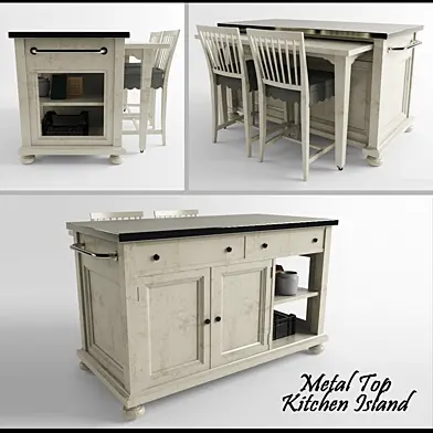 Metal Top Kitchen Island