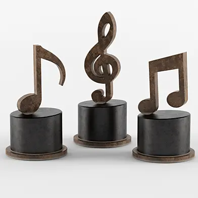 Статуэтка Ноты / Нота / Music Notes Metal Figurines, Set of 3