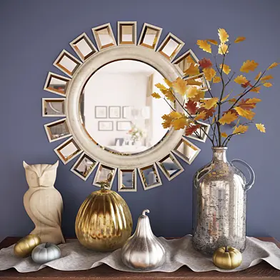 Set with pumpkins
