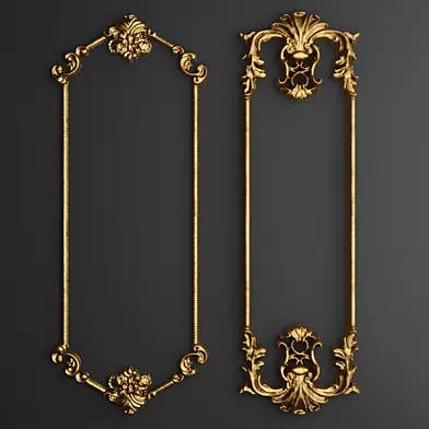 рамка, Лепнина, luxury, золотой декор, резьба, лепка, лепной, корона, картуш, набор, классическая