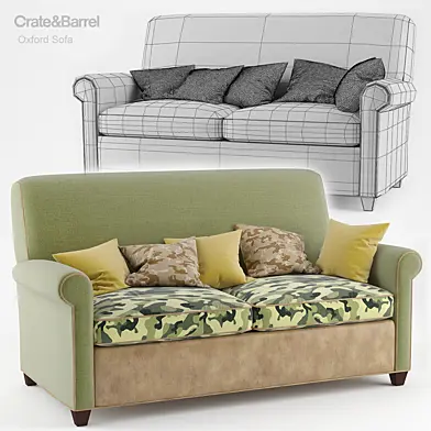 Crate & Barrel Oxford Sofa _ Military