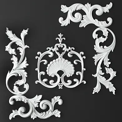 Лепнина, картуш, угол, Лепнина, luxury, декор, резьба, лепка, лепной, корона, картуш, набор, классическая