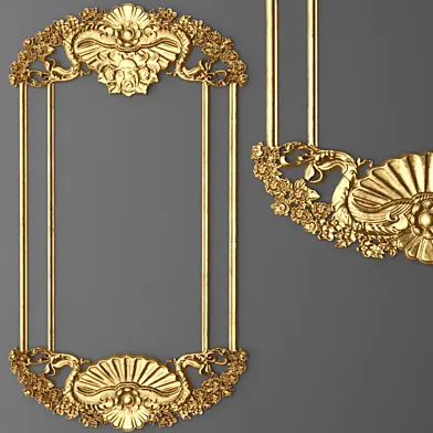 Лепнина, рамка. Лепнина, luxury, золотой декор, резьба, лепка, лепной, корона, рамка, набор, классическая