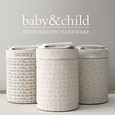 RH/ NURSERY CANVAS HAMPER