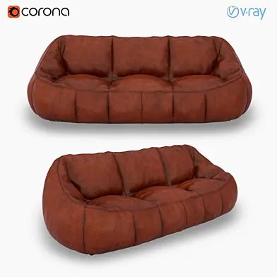 Brown leather sofa