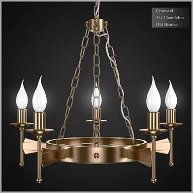Cromwell 5Lt Chandelier Old Bronze