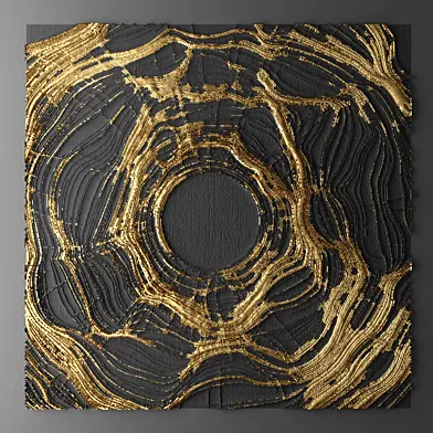 Декор для стены. Панель. 3D, декор для стены, картина, золото, люкс, luxury, декор, арт, современное искусство, абстракция, круг, солнце