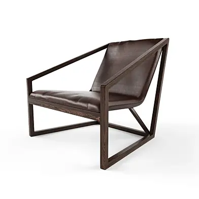 Taranto Modern Brown Leather Lounge Chair