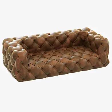 Restoration Hardware Soho Tufted Leather Sofa