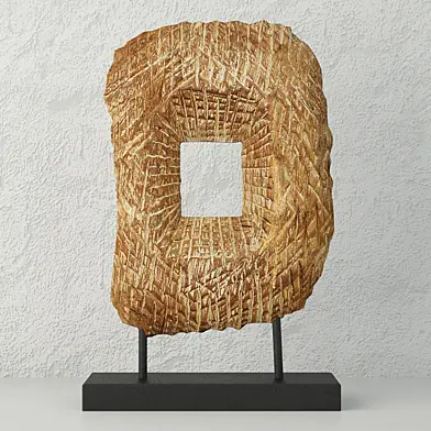 Carved Wood Sculpture on Stand