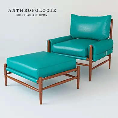 Anthropologie Rhys chair & ottoman