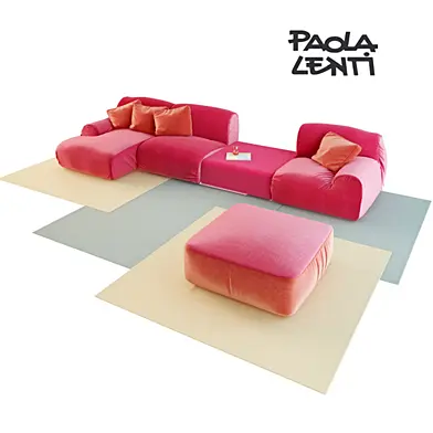 Paola Lenti/ B87DE + B87CE + Island side table B11PA + B87BE + JOLLY pouf + B86A