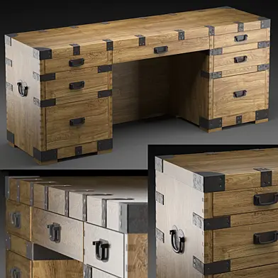 HEIRLOOM SILVER CHEST desk Restoration Hardware