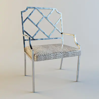 Chrome Chippendale Dining Chair