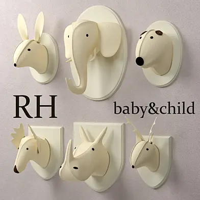 Wool Felt Animal Heads от Restoration Hardware