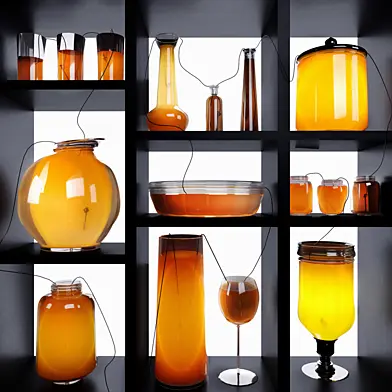 Decorative stand with bottles