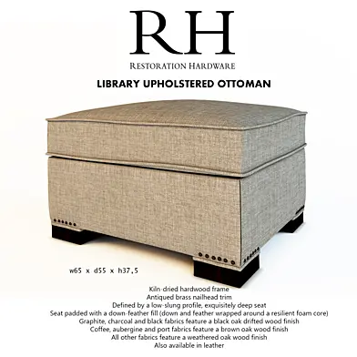RH LIBRARY UPHOLSTERED OTTOMAN