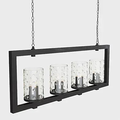 Kathy Kuo | Glacerie Rectangular Modern 12 Light Island Chandelier