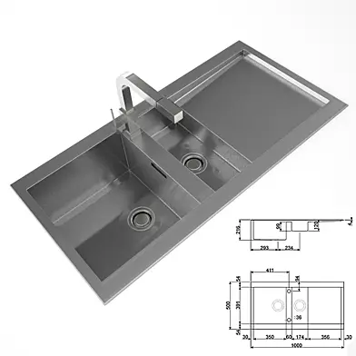 SMEG SINK LQR100-2 + Tap MDQ5-CR