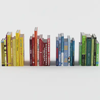 Books divided by color