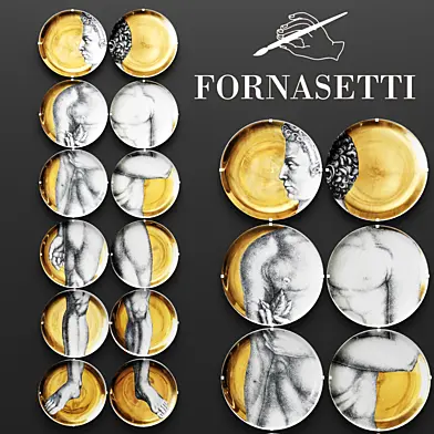 Настенный декор FORNASETTI, панно, тарелки, золото, люкс, настенный декор, luxury, давид