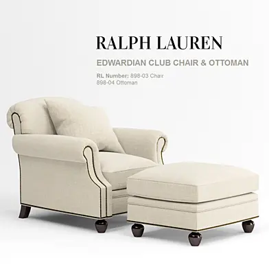 EDWARDIAN CLUB CHAIR & OTTOMAN