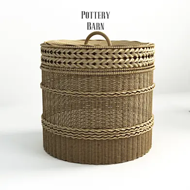 Pottery barn, Lidded Barrel Basket