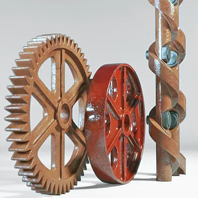 Drill and gear sculpture set