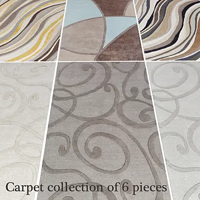 Carpet collection of 6 pieces, набор ковров, половик, узор, абстракция