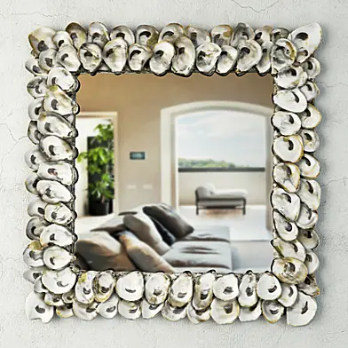 Oyster Shell Mirror / Currey & Co