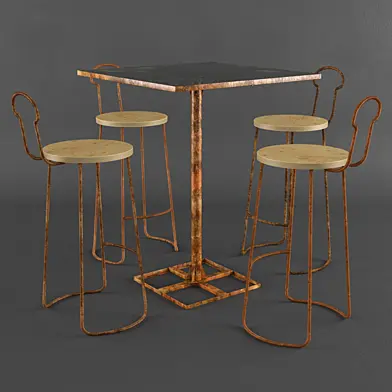 Chair&Tabe "Rusty metal in Me" by architect Solmaz Fooladi