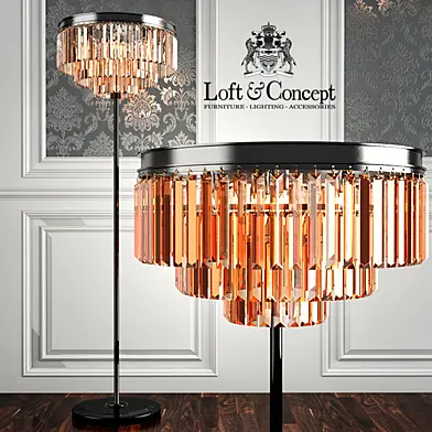 RH 1920S ODEON SMOKE GLASS FRINGE FLOR LAMPS