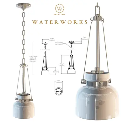 Waterworks, Helio Ceiling Mounted Small Pendant with Glass Shade