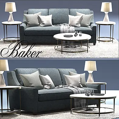 Malory Sofa_Baker_Oberon_Waistline Table Lamp_Oberon Cocktail Table