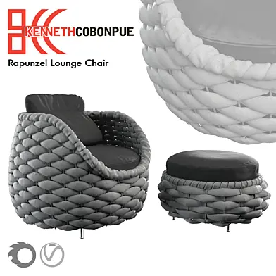 Kenneth Cobonpue RAPUNZEL - EASY ARMCHAIR & OTTOMAN