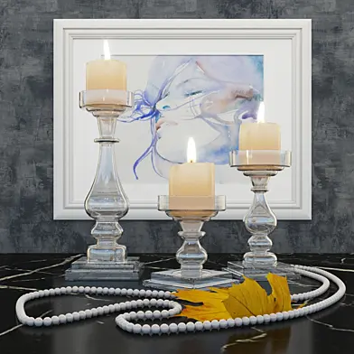 Clear Glass Square Base Pillar Holders